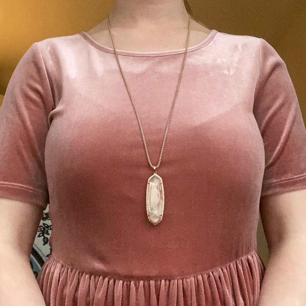 Kendra Scott Rose Gold & Pink Quartz Pendant Necklace